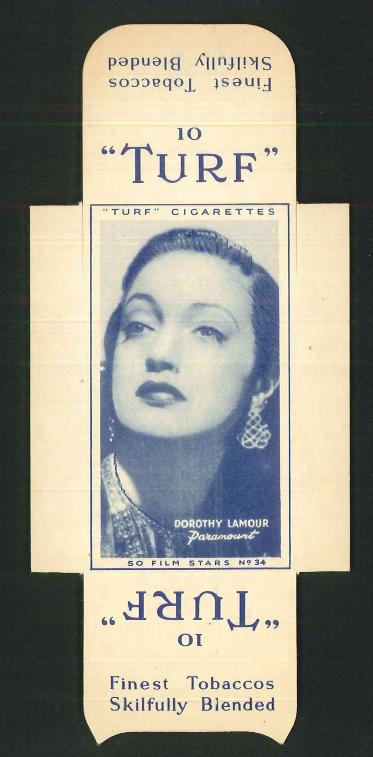 Carreras Turf Full Slides Film Stars No34 Dorothy Lamour