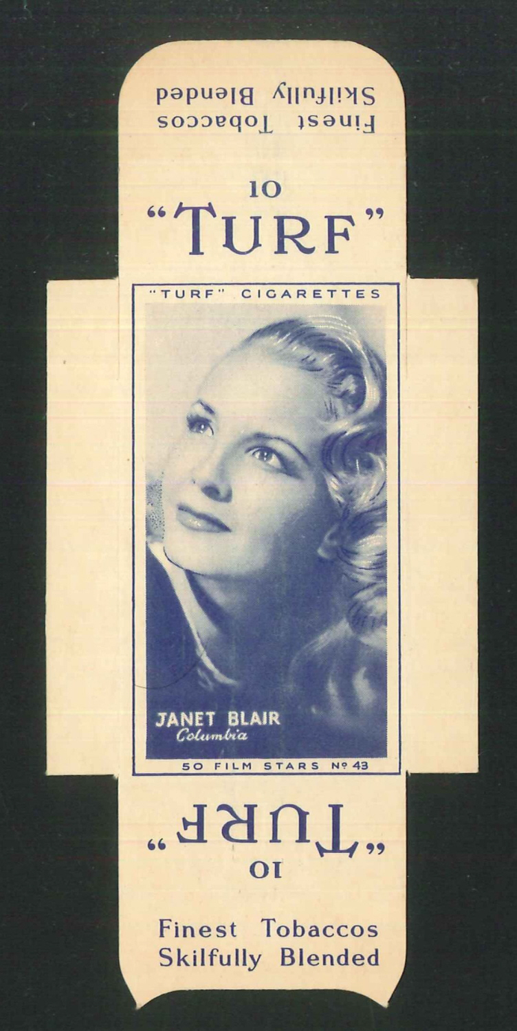 Carreras Turf Full Slides Film Stars No43 Janet Blair - Click Image to Close