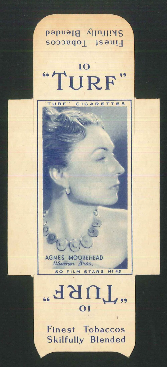 Carreras Turf Full Slides Film Stars No45 Agnes Moorehead - Click Image to Close