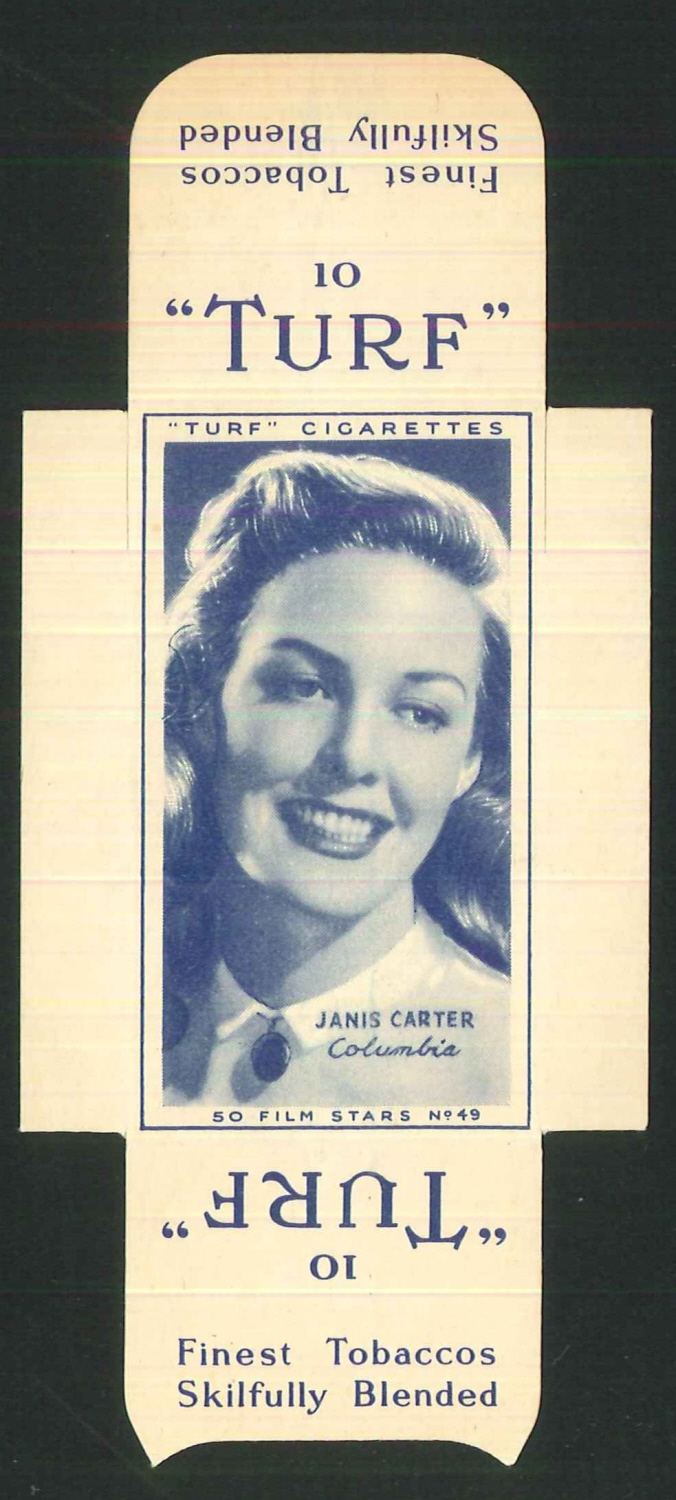 Carreras Turf Full Slides Film Stars No49 Janis Carter - Click Image to Close