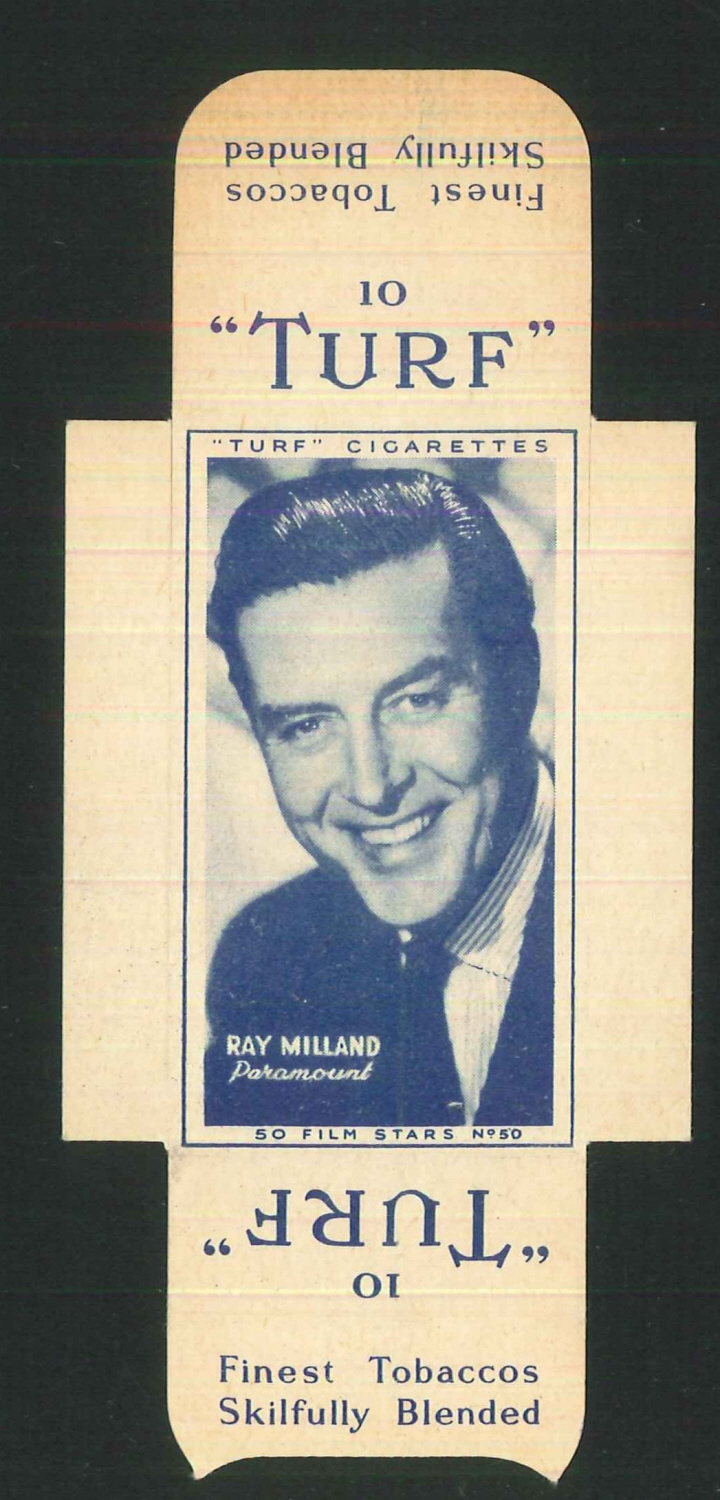 Carreras Turf Full Slides Film Stars No50 Ray Milland - Click Image to Close