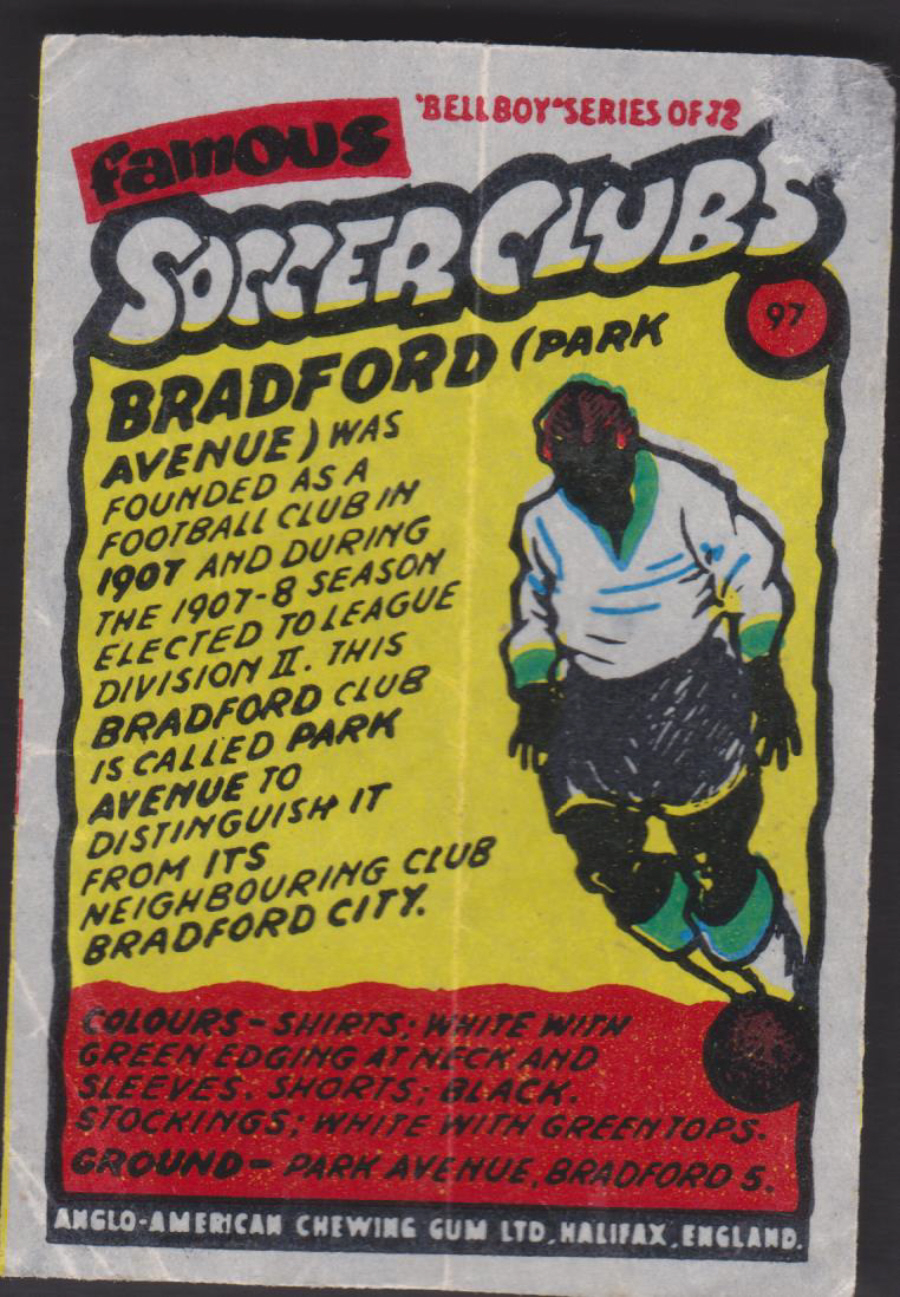 Anglo-American-Chewing-Gum-Wax-Wrapper-Famous-Soccer-Clubs-No-97- Bradford