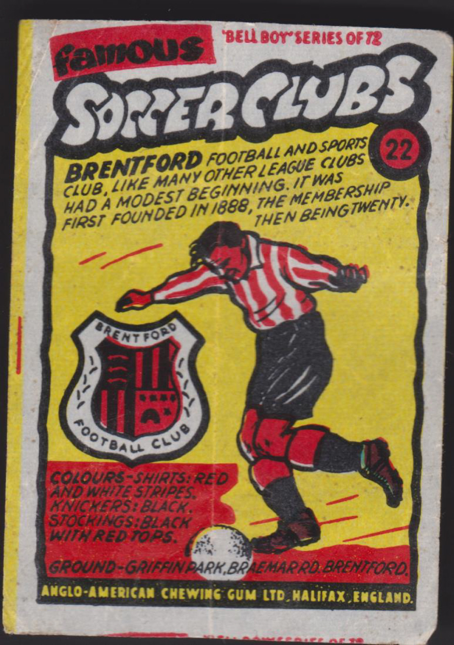 Anglo-American-Chewing-Gum-Wax-Wrapper-Famous-Soccer-Clubs-No-22 - Brentford