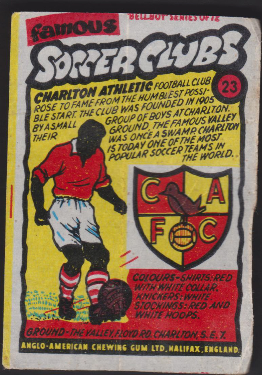 Anglo-American-Chewing-Gum-Wax-Wrapper-Famous-Soccer-Clubs-No-23 - Charlton Athletic