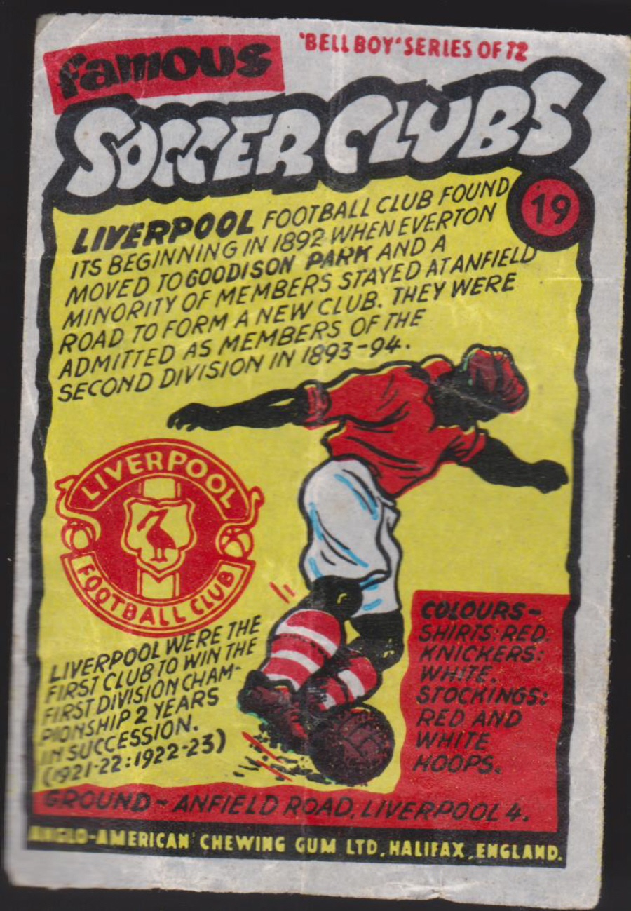 Anglo-American-Chewing-Gum-Wax-Wrapper-Famous-Soccer-Clubs-No-19 - Liverpool