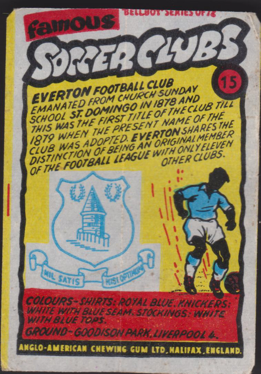Anglo-American-Chewing-Gum-Wax-Wrapper-Famous-Soccer-Clubs-No-15 - Everton F C - Click Image to Close