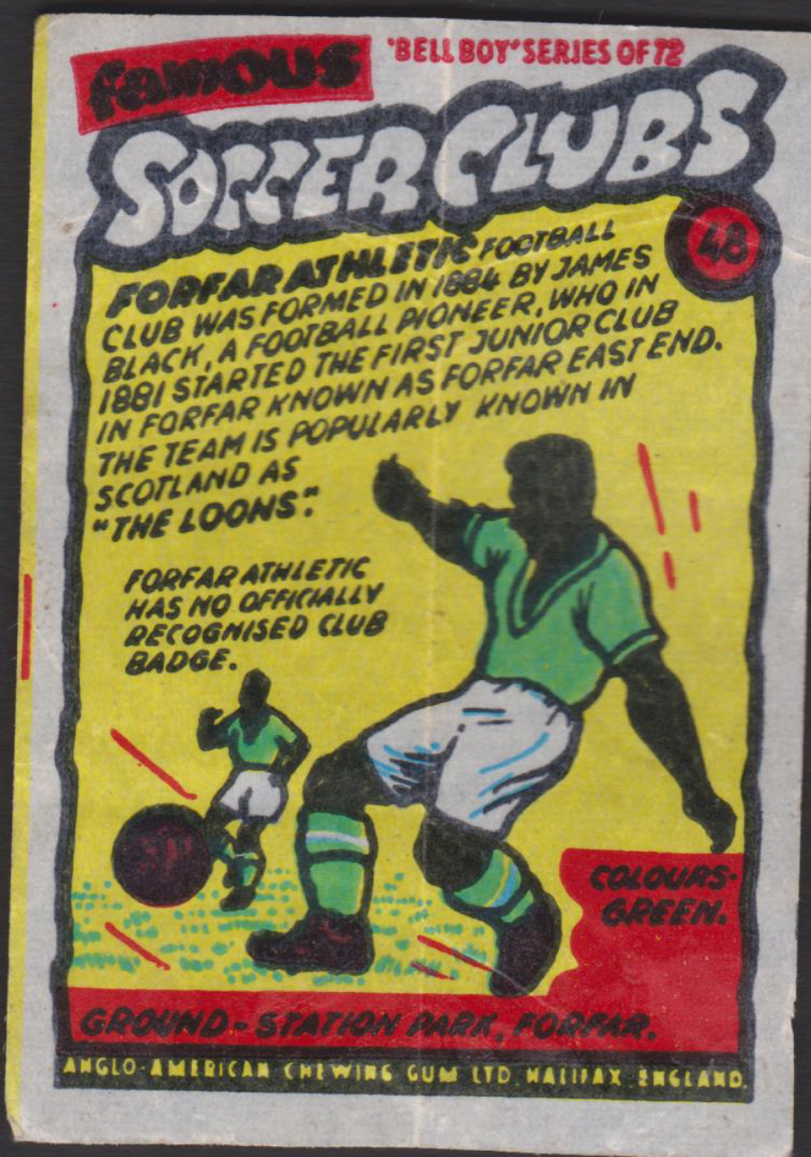 Anglo-American-Chewing-Gum-Wax-Wrapper-Famous-Soccer-Clubs-No-48 -Forfar Athletic