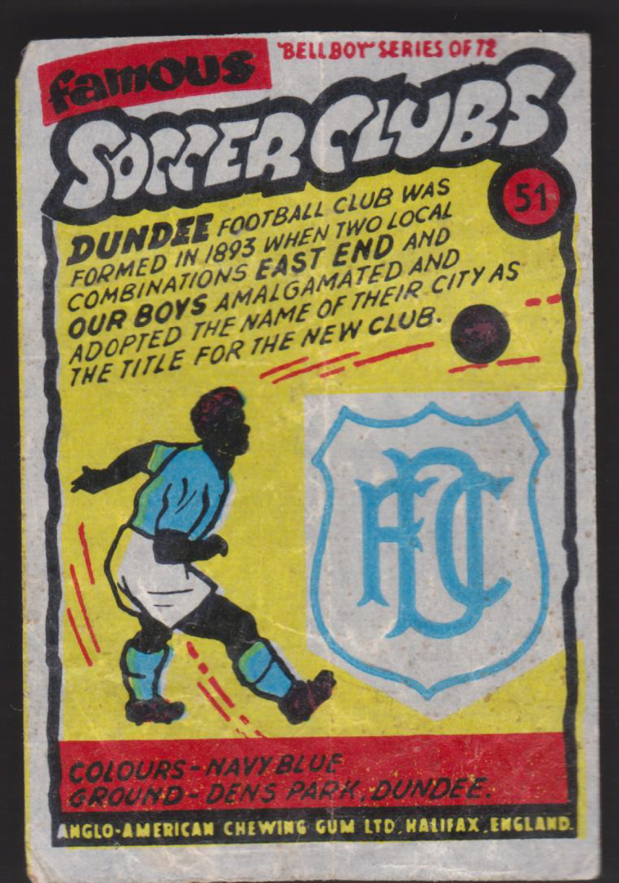 Anglo-American-Chewing-Gum-Wax-Wrapper-Famous-Soccer-Clubs-No-51 -Dundee