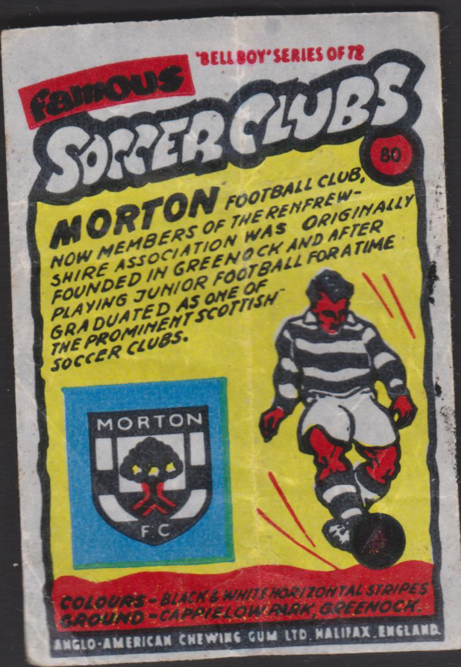 Anglo-American-Chewing-Gum-Wax-Wrapper-Famous-Soccer-Clubs-No-80- Morton - Click Image to Close