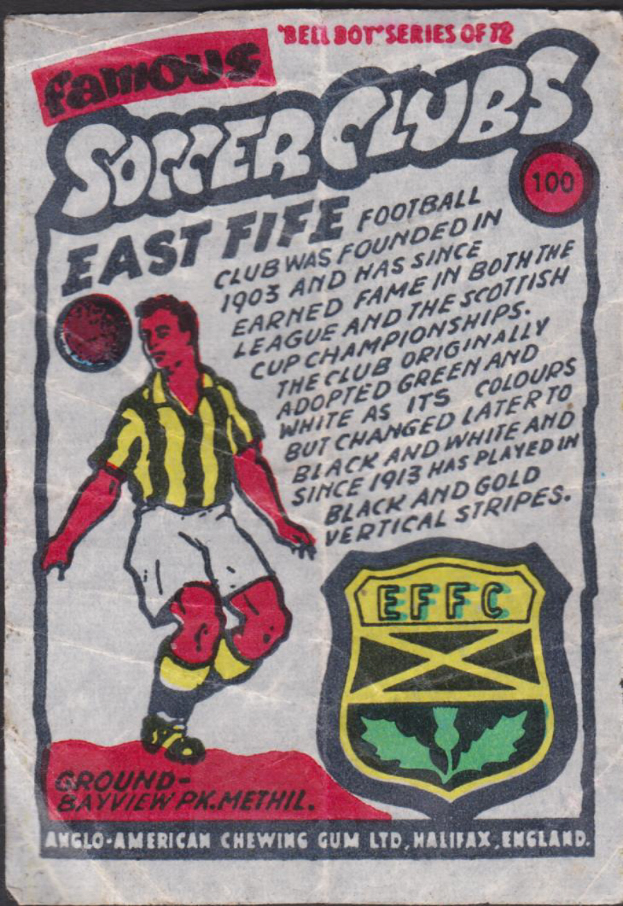 Anglo-American-Chewing-Gum-Wax-Wrapper-Famous-Soccer-Clubs-No-100 - East Fife