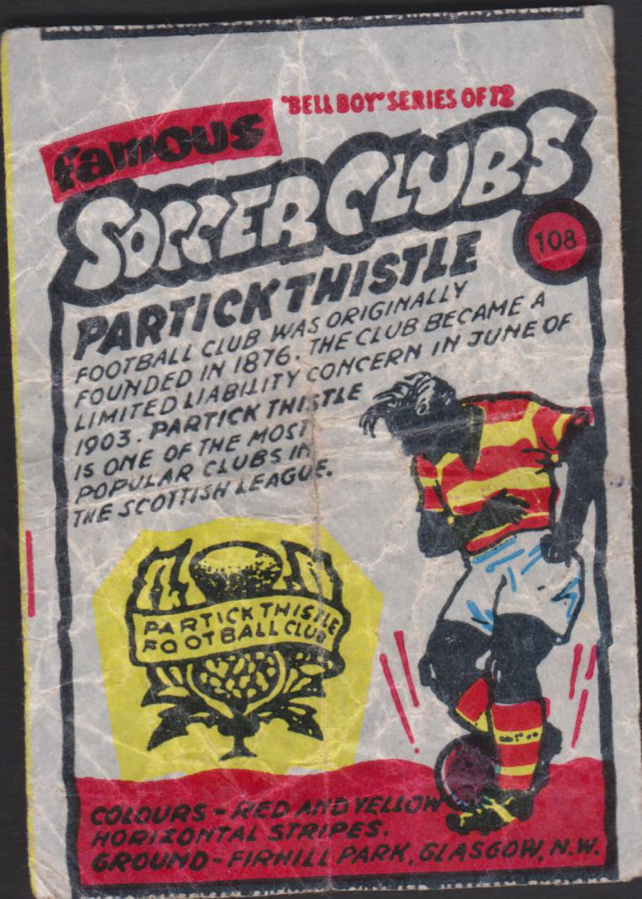 Anglo-American-Chewing-Gum-Wax-Wrapper-Famous-Soccer-Clubs-No-108 - Patrick Thistle