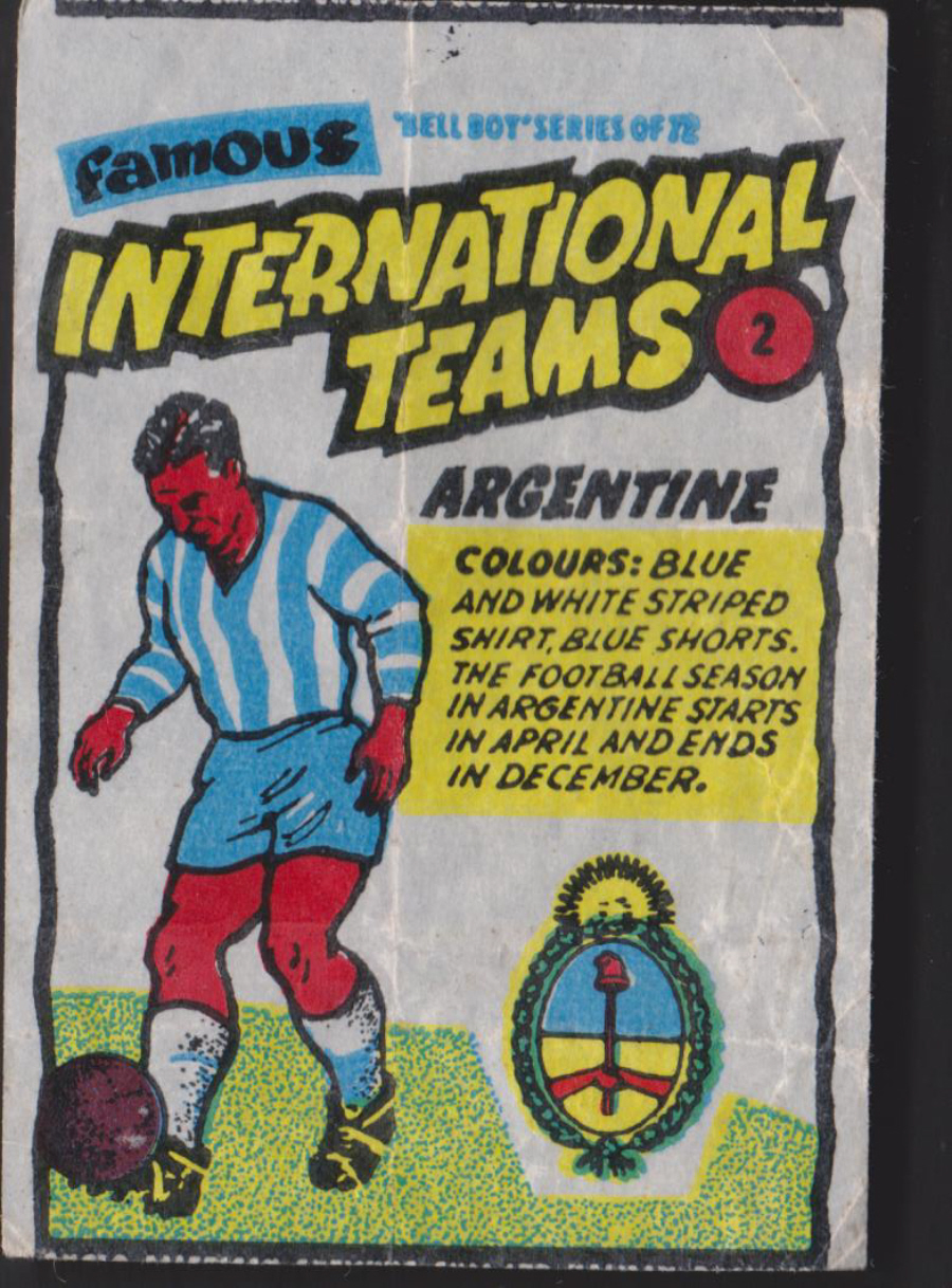 Anglo-American-Chewing-Gum-Wax-Wrapper-Famous International Teams -No- 2 - Argentine