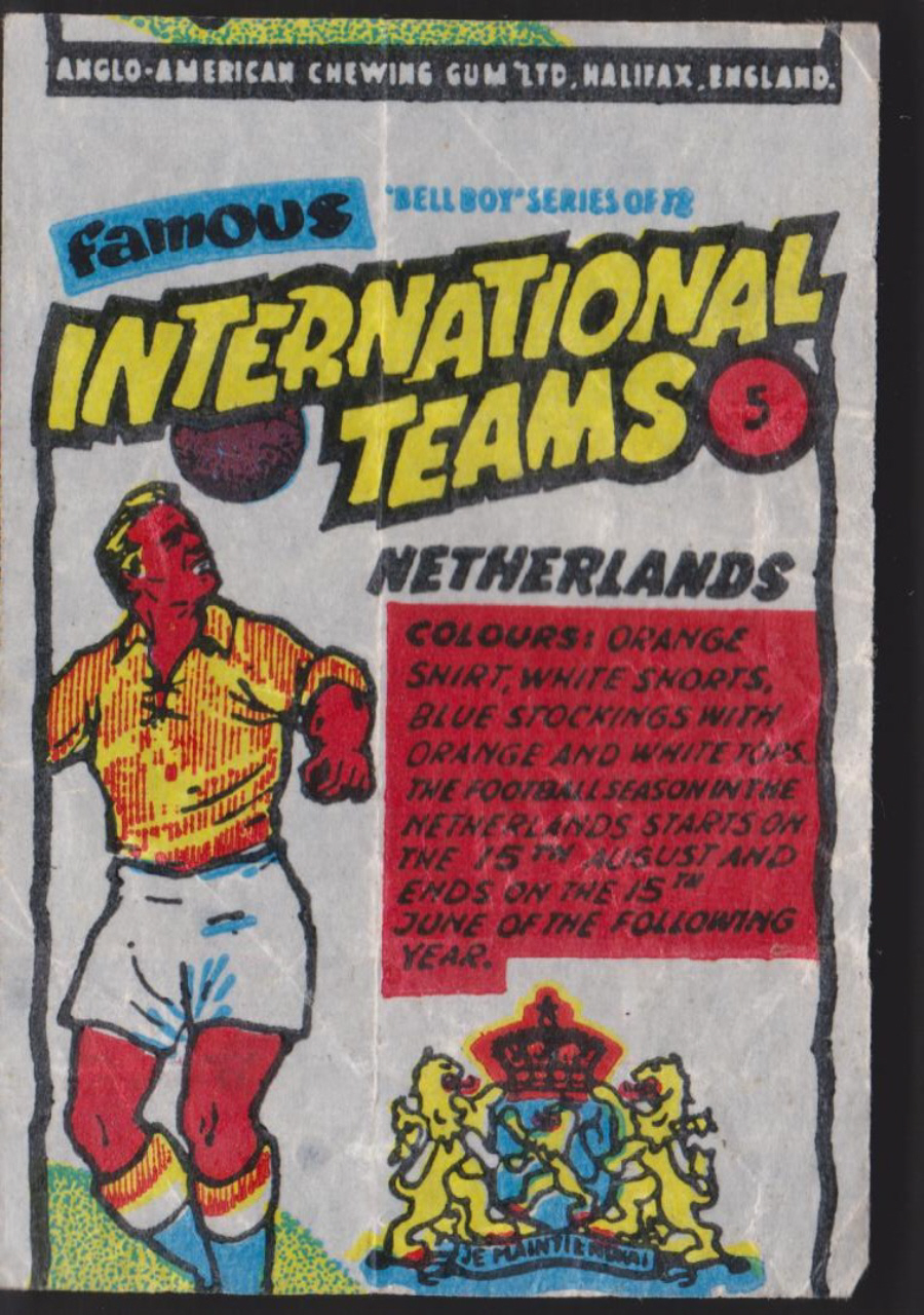 Anglo-American-Chewing-Gum-Wax-Wrapper-Famous International Teams -No- 5 - Netherlands