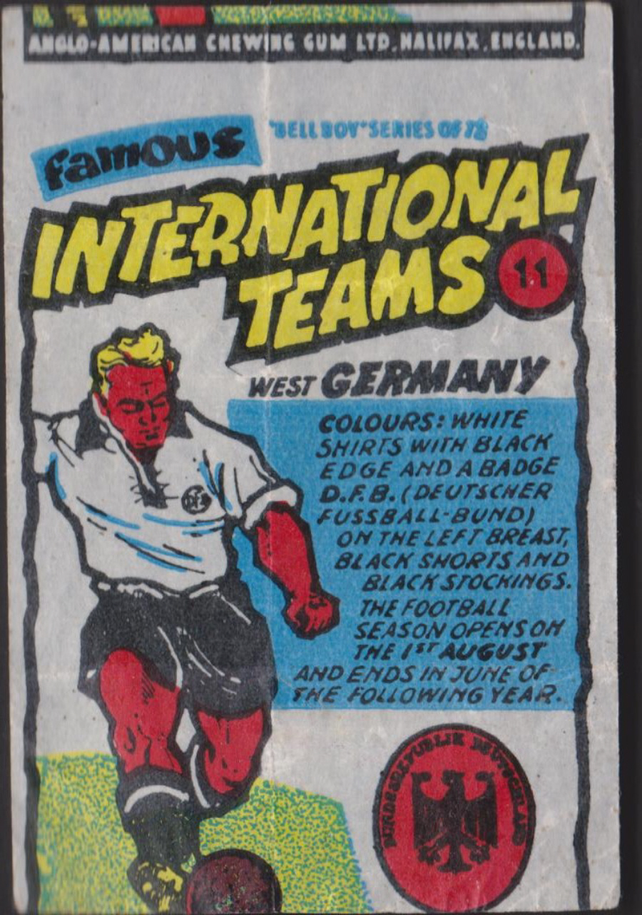 Anglo-American-Chewing-Gum-Wax-Wrapper-Famous International Teams -No-11 -Germany