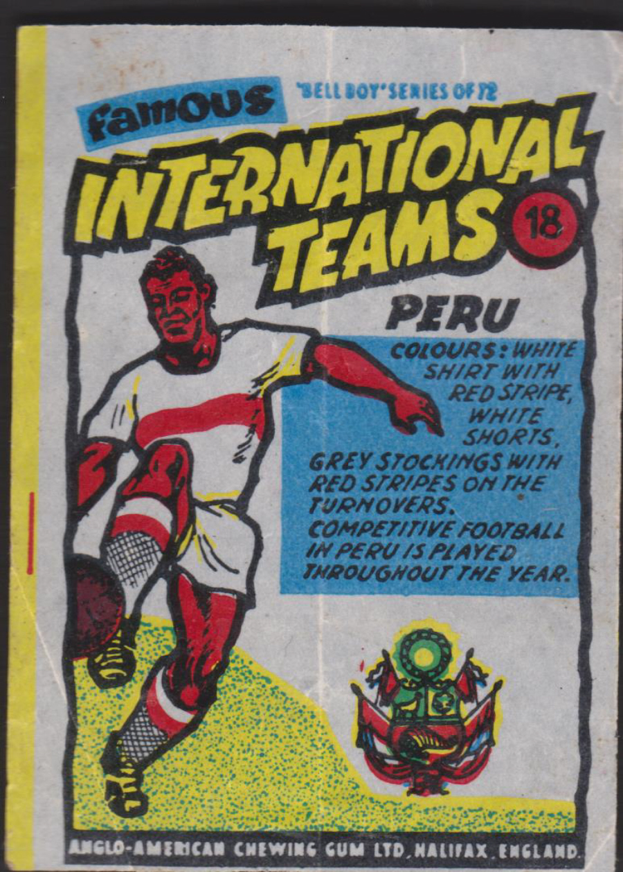Anglo-American-Chewing-Gum-Wax-Wrapper-Famous International Teams -No-18 - Peru