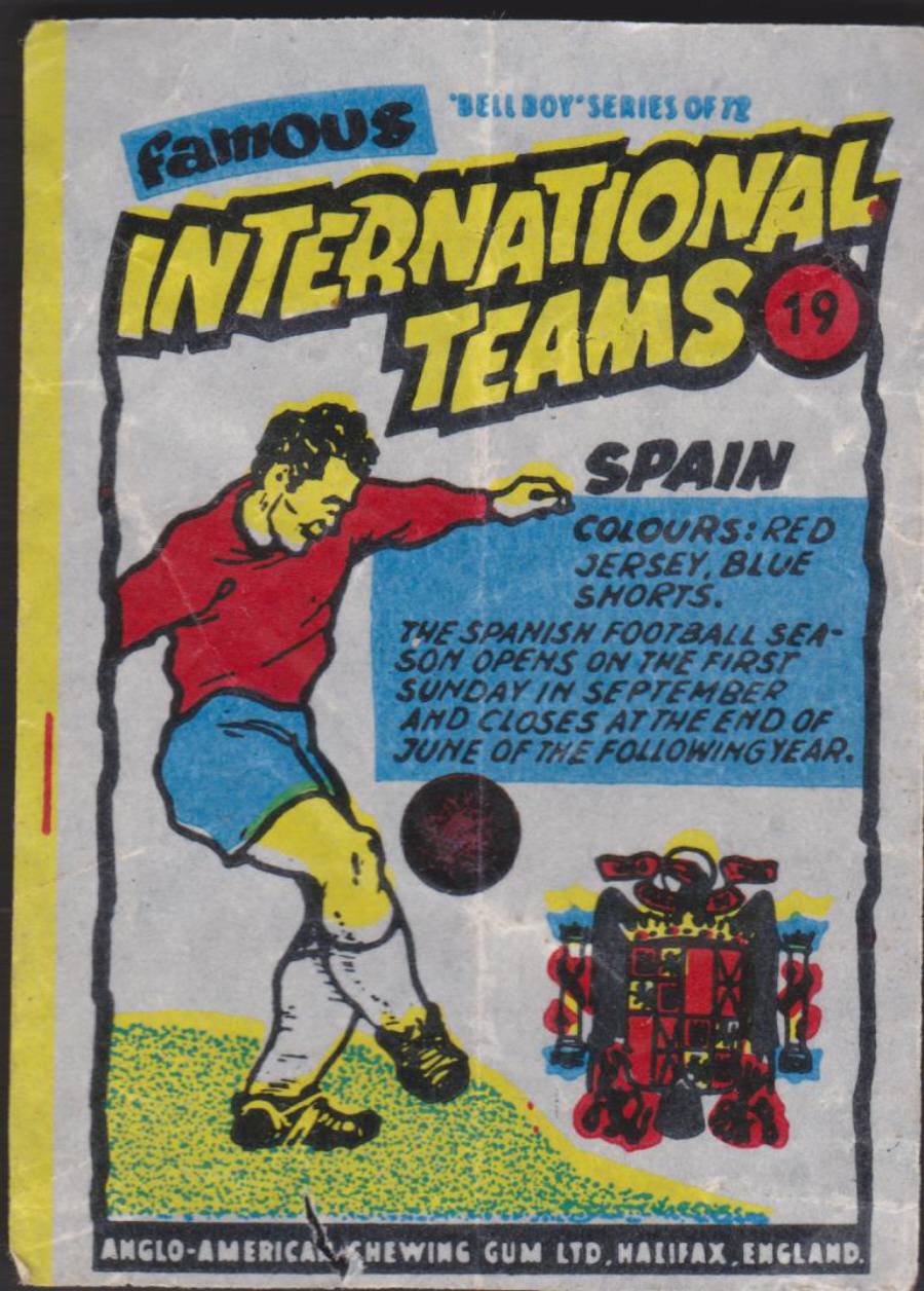 Anglo-American-Chewing-Gum-Wax-Wrapper-Famous International Teams -No-19 - Spain - Click Image to Close
