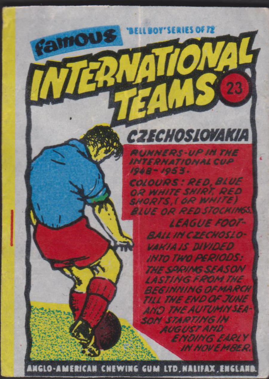 Anglo-American-Chewing-Gum-Wax-Wrapper-Famous International Teams -No-23 -Czechoslovakia