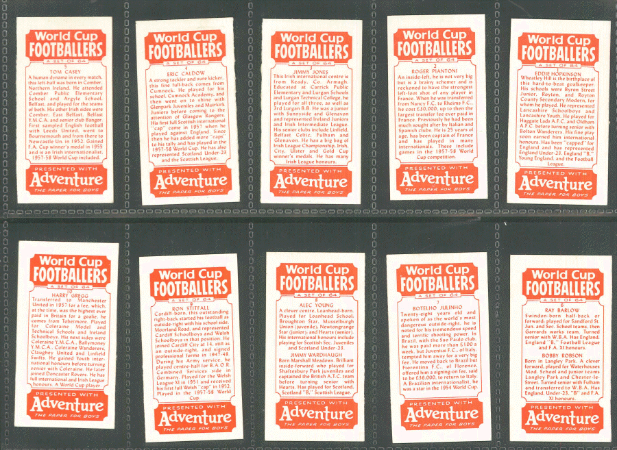 Thomson D C - World Cup Footballers (Wizard) - Set of 64