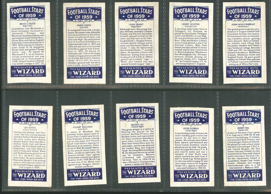 Thomson D C - Football Stars of 1959 (Wizard) - Set of 44