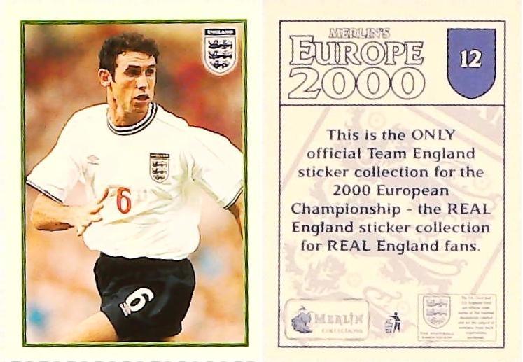 Merlin Europe 2000 Football Stickers The England Team No12 MARTIN KEOWN