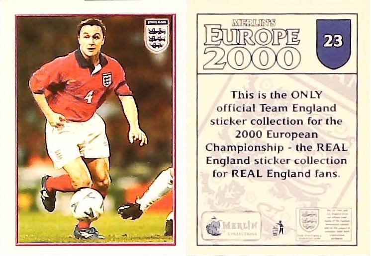 Merlin Europe 2000 Football Stickers The England Team No23: Dennis Wise - England