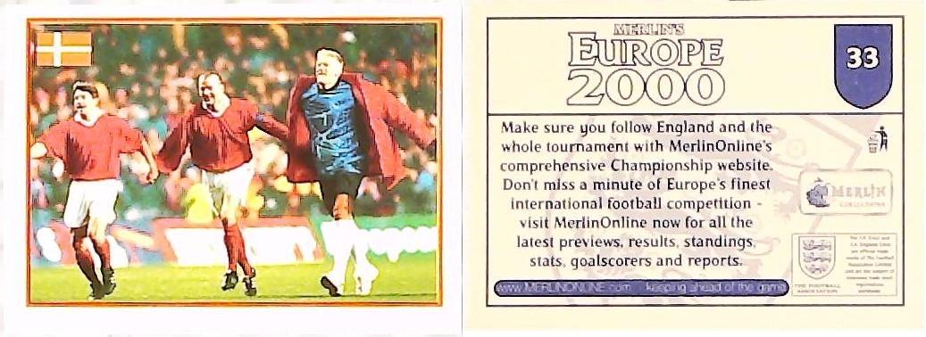 Merlin Europe 2000 Football Stickers Road to the Finals No 33: Peter Schmeichel - Denmark Merlin Europe 2000 Football Stickers Road to the Finals No 33: Peter Schmeichel - Denmark