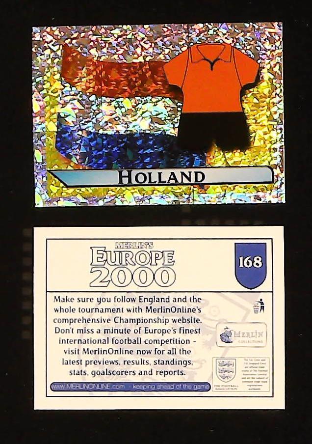 Merlin Europe 2000 Football Stickers Group D No. 168: Flag and Kit - Holland