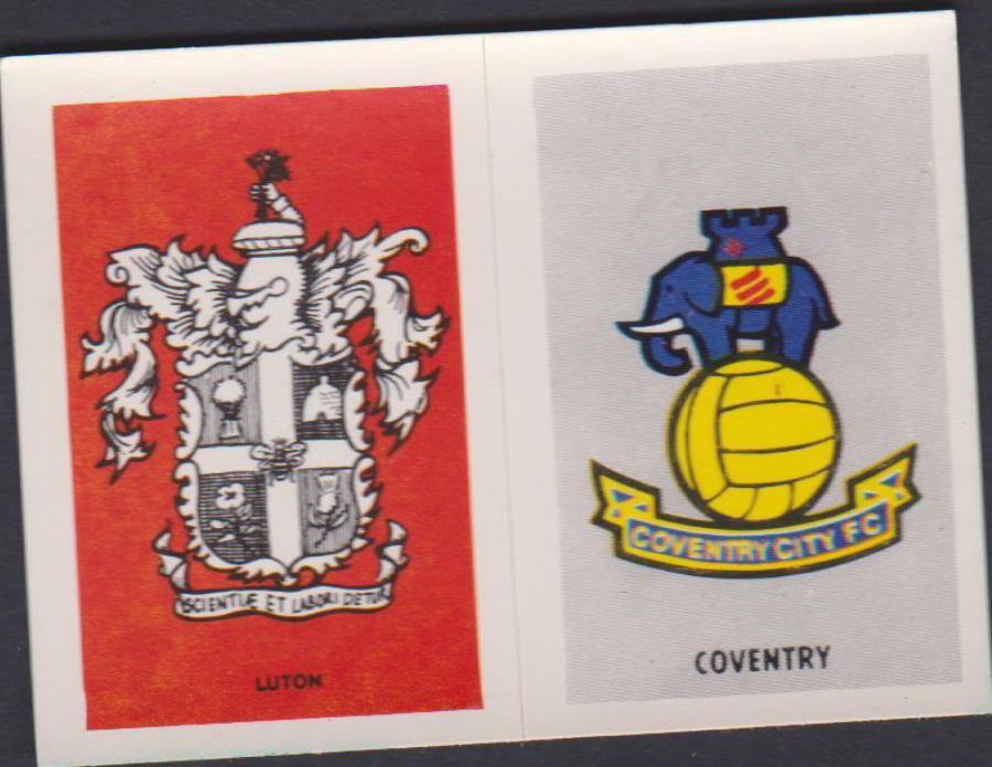 Top Sellers / Panini FOOTBALL'75 Team Badge Luton / Coventry