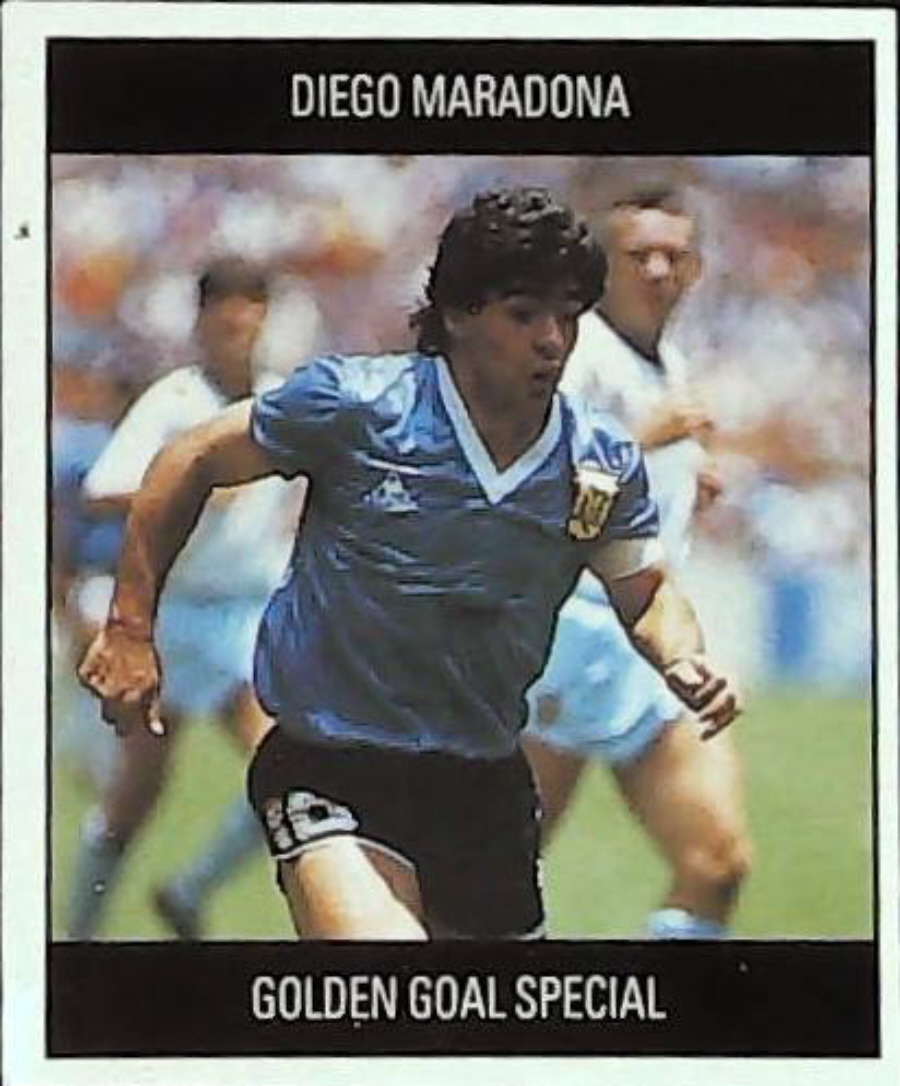Orbis Football Sticker Italia 90 Golden Goal Special BLUE BACK F Diego Maradona