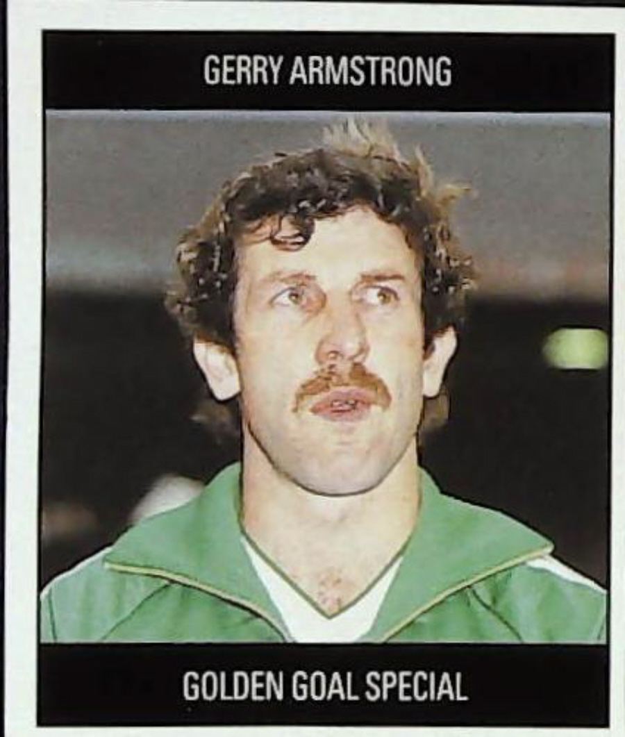 Orbis Football Sticker Italia 90 Golden Goal Special BLUE BACK E Gerry Armstrong