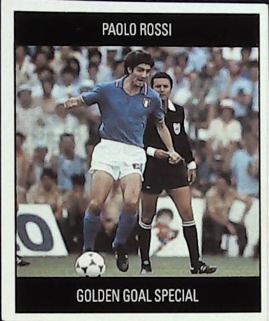 Orbis Football Sticker Italia 90 Golden Goal Special BLUE BACK C Paolo Rossi