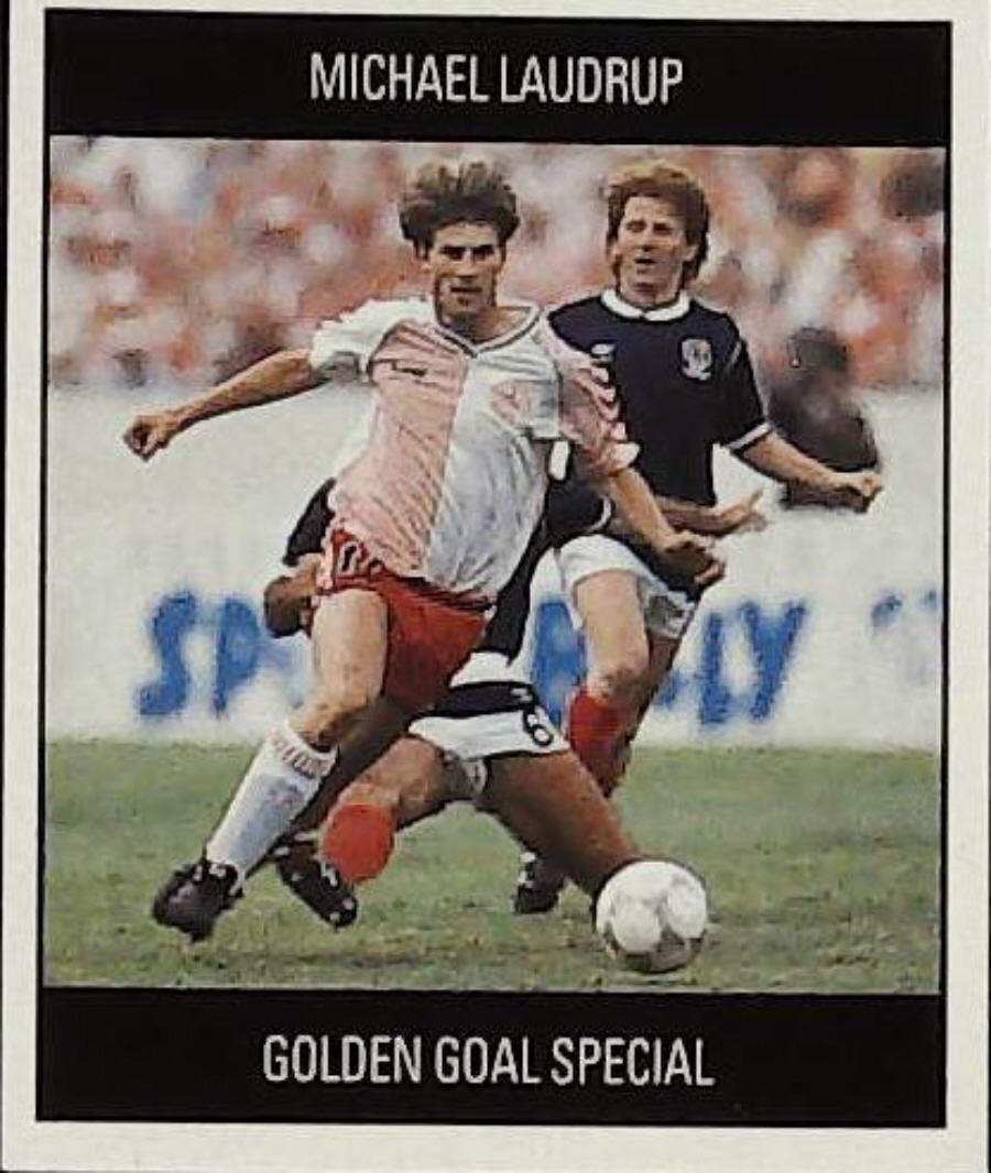 Orbis Football Sticker Italia 90 Golden Goal Special Red BACK N Michael Laudrup - Click Image to Close
