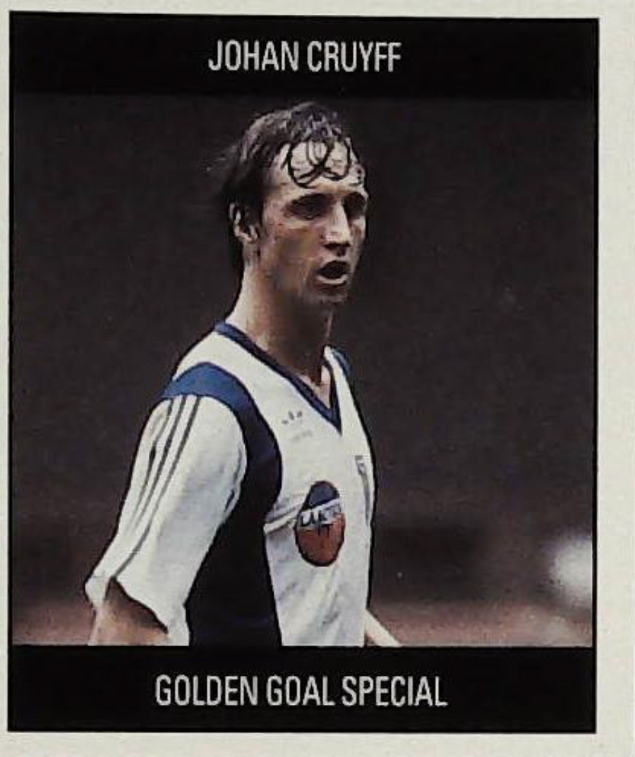 Orbis Football Sticker Italia 90 Golden Goal Special Red BACK Q Johan Cruff