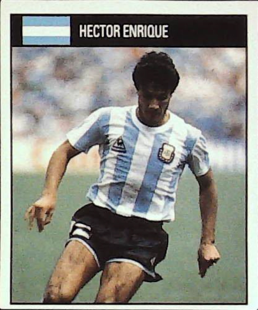 Orbis Italia 90 Football Stickers Blue Back No 6 Hector Enrique