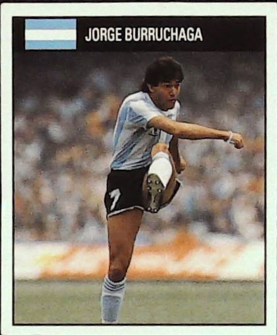 Orbis Italia 90 Football Stickers Blue Back No 7 Jorge Burruchaga