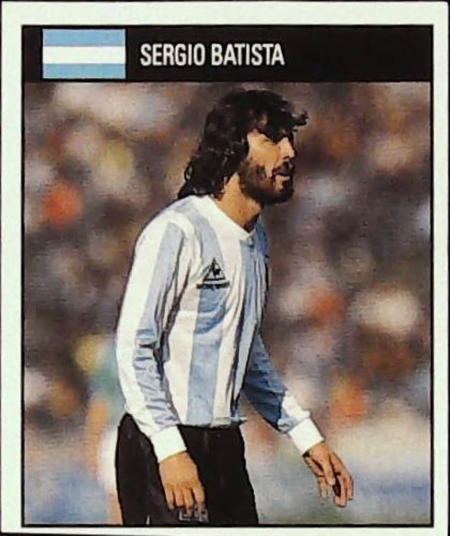 Orbis Italia 90 Football Stickers Blue Back No No 8 Sergio Batista