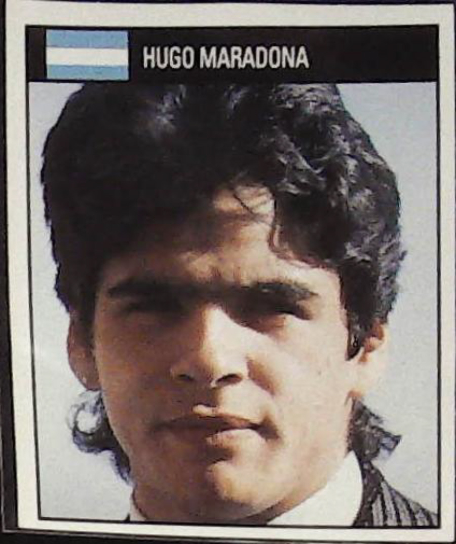 Orbis Italia 90 Football Stickers Blue Back No No 17 Hugo Maradona