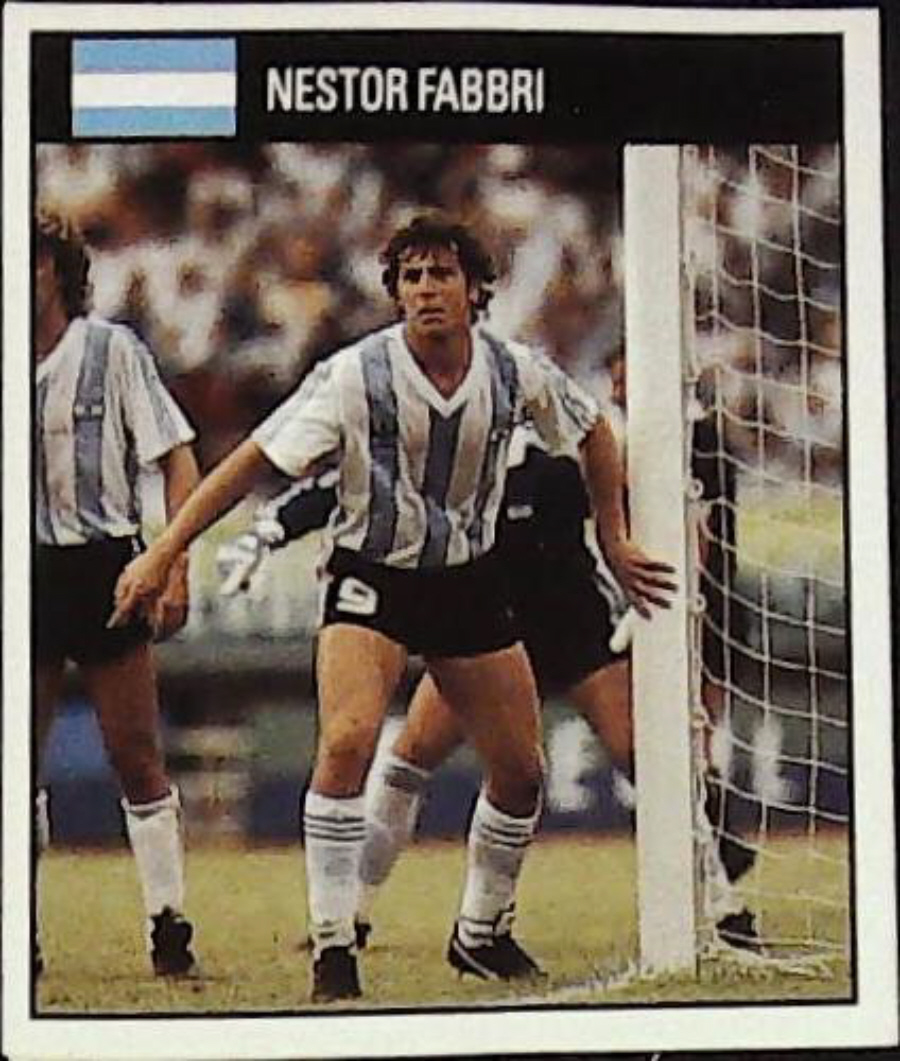 Orbis Italia 90 Football Stickers Blue Back No 18 Nestor Fabbri - Click Image to Close