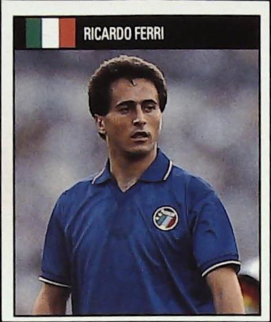 Orbis Italia 90 Football Stickers Blue Back No 35 Ricardo Ferri