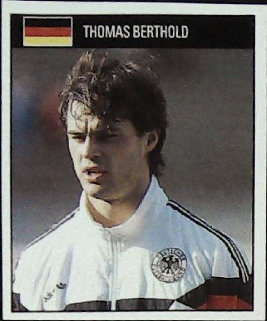 Orbis Italia 90 Football Stickers Blue Back No 65 THOMAS BERTHOLD