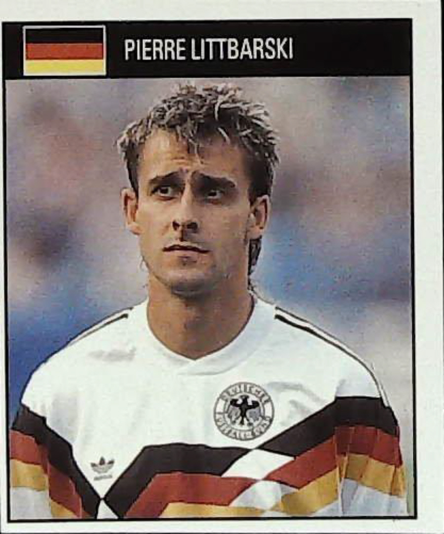 Orbis Italia 90 Football Stickers Blue Back No 70 PIERRE LITTBARSKI