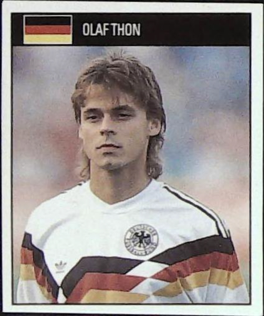 Orbis Italia 90 Football Stickers Blue Back No 72 OLAF THON