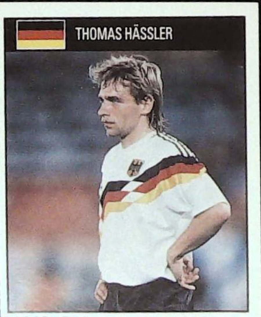 Orbis Italia 90 Football Stickers Blue Back No 81 THOMAS HASSLER