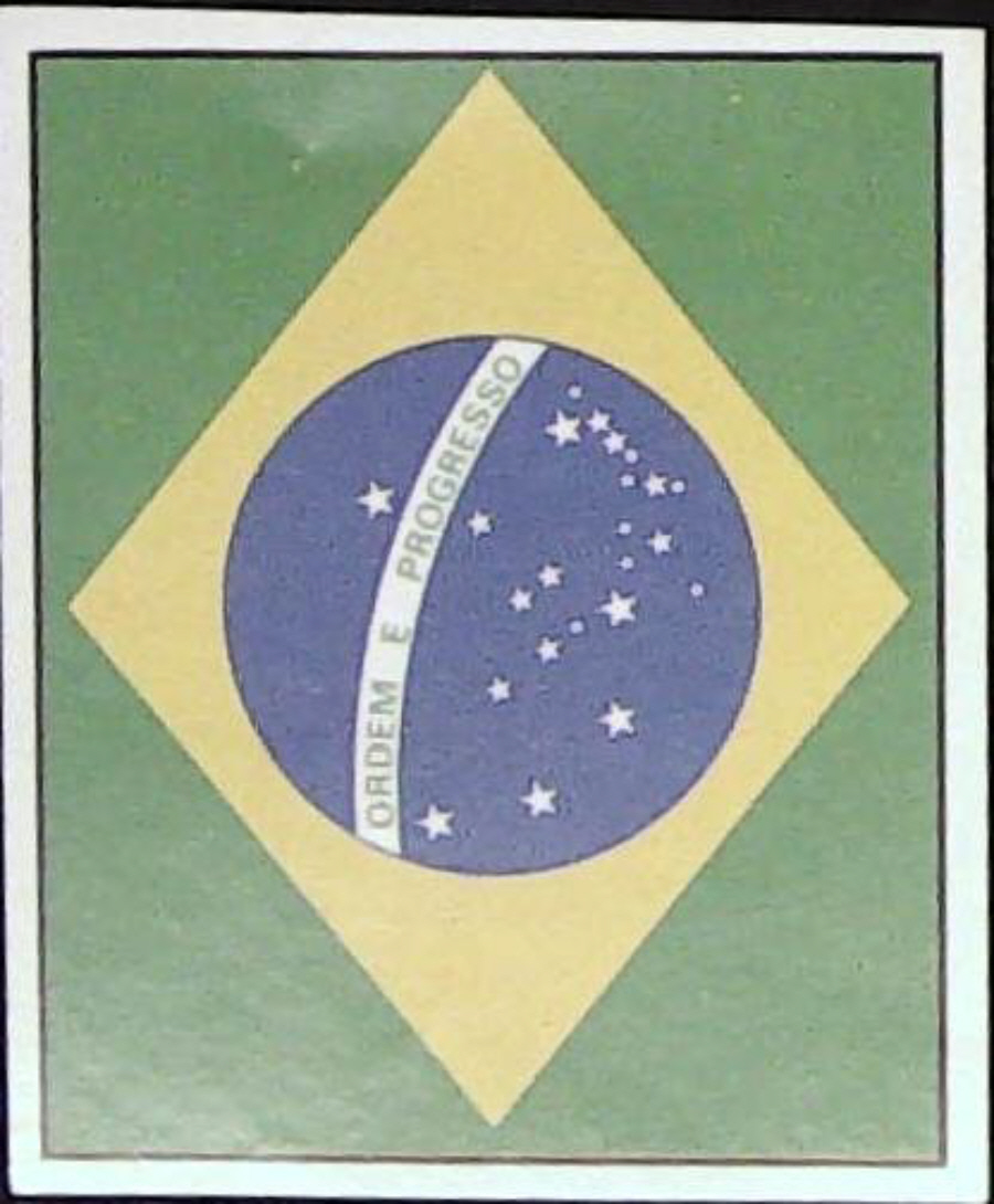 Orbis Italia 90 Football Stickers Blue Back No 105 BRAZIL FLAG