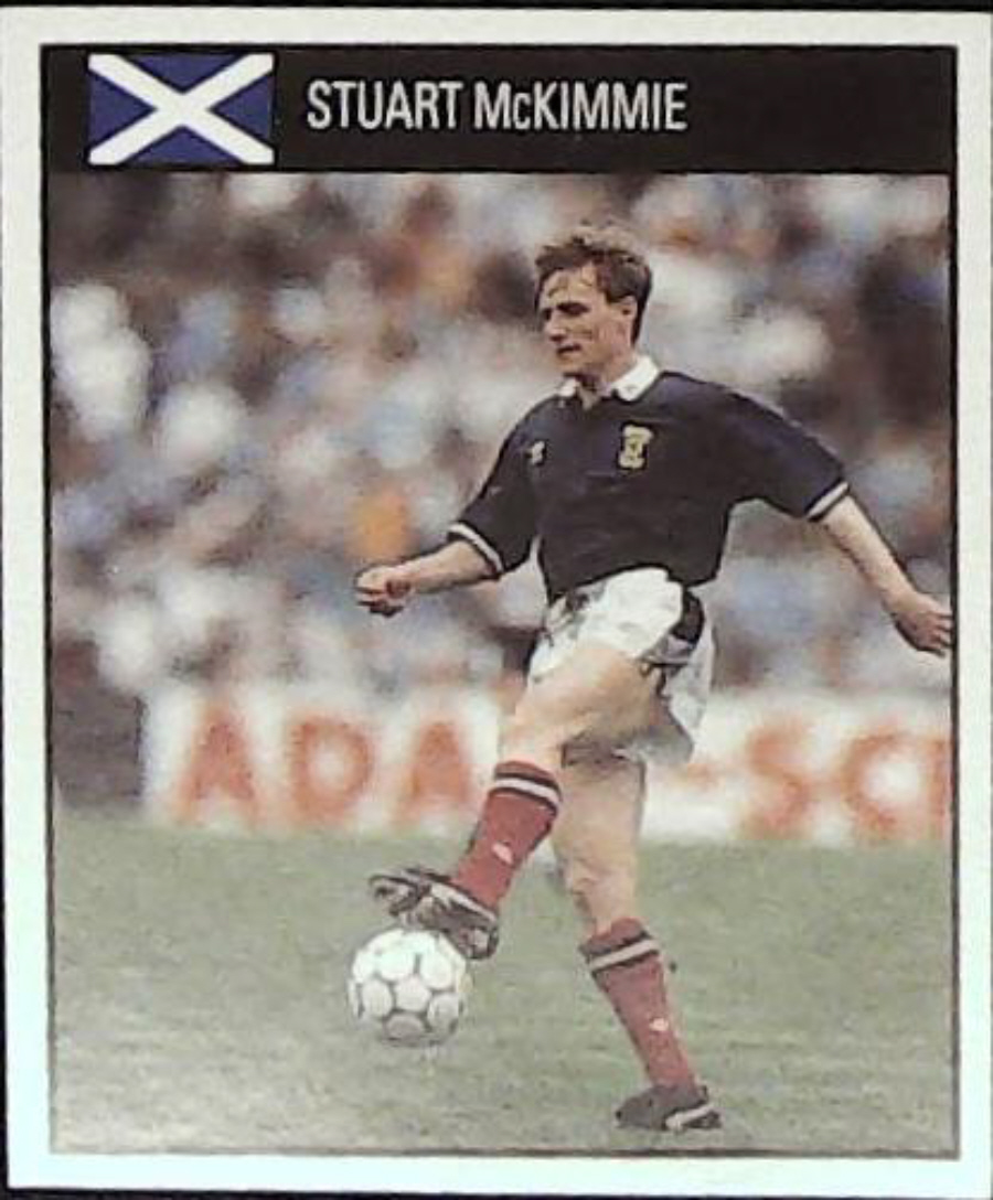 Orbis Italia 90 Football Stickers Blue Back No 107 STUART McKIMMIE - Click Image to Close