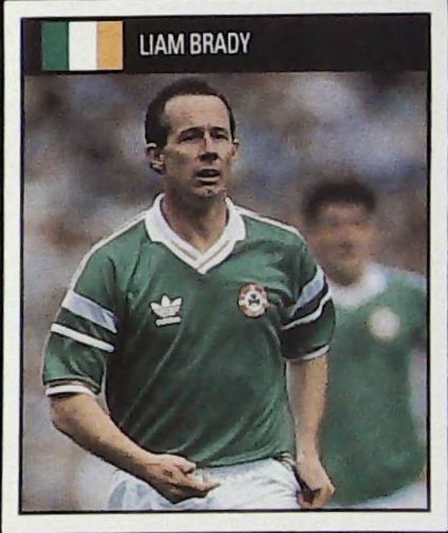 Orbis Italia 90 Football Stickers Blue Back No 176 LIAM BRADY