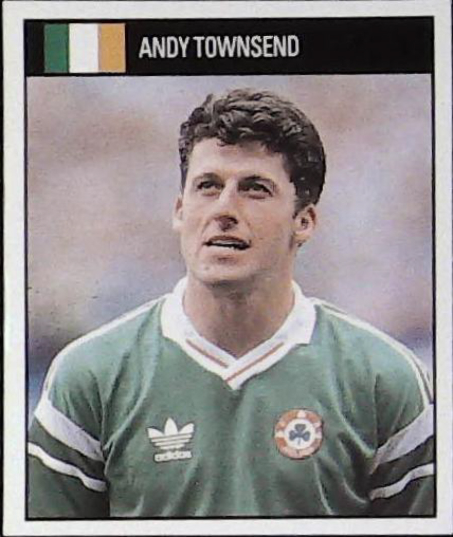 Orbis Italia 90 Football Stickers Blue Back No 185 ANDY TOWNSEND - Click Image to Close