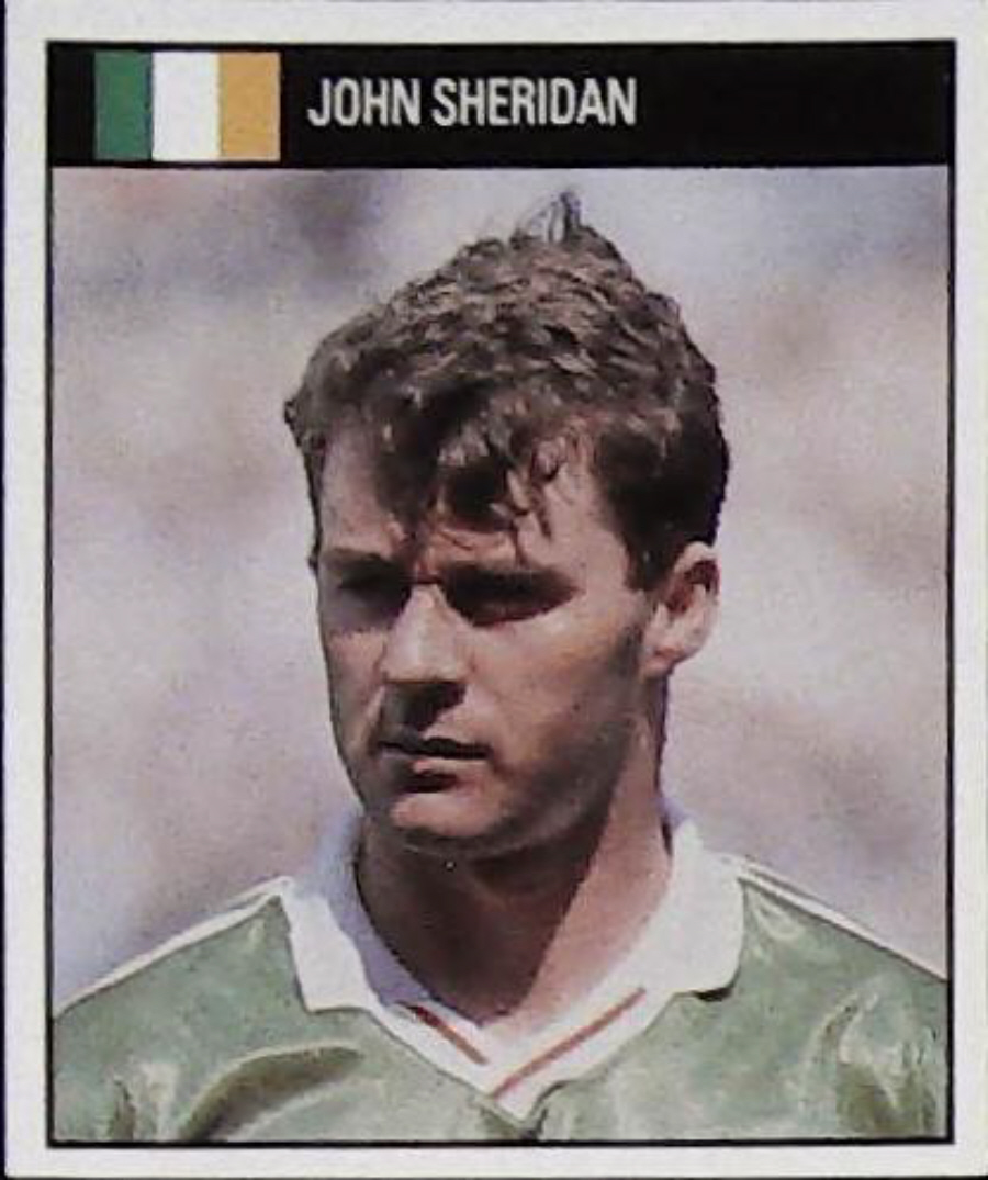 Orbis Italia 90 Football Stickers Blue Back No 186 JOHN SHERIDAN - Click Image to Close