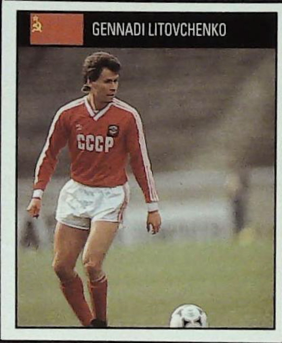 Orbis Italia 90 Football Stickers Blue Back No 228 GENNADI LITOVCHENKO