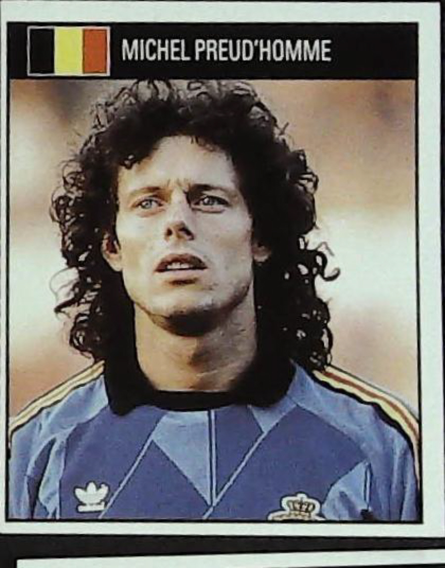 Orbis Italia 90 Football Stickers Blue Back No 232 MICHAEL PREUD'HOMME